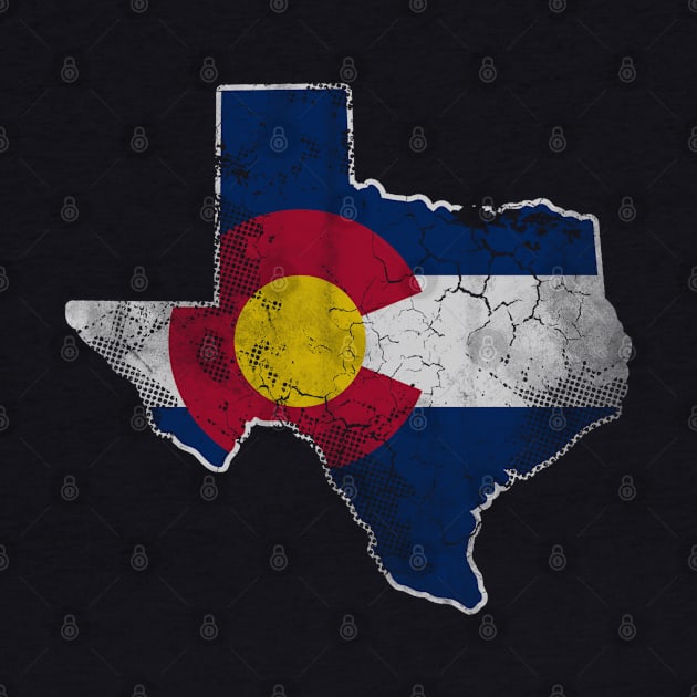 Texas Map Colorado Flag Family Home Vacation Love by E
